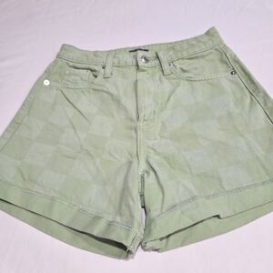 Wild Fable Light Green Checkered Women's Shorts